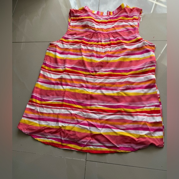 Women’s Kiwi & Fresh Tank Top pink colorful stripes sleeveless summer Rayon PL - Picture 14 of 14